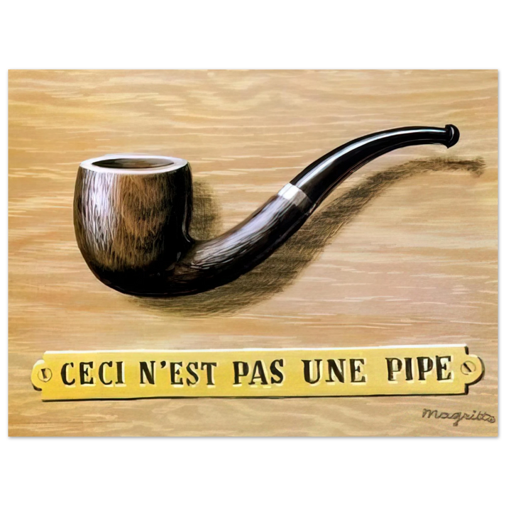 Rene Magritte - THE TREACHERY OF IMAGES THIS IS NOT A PIPE 1966 75x100 cm / 30x40inches Fine Art Poster