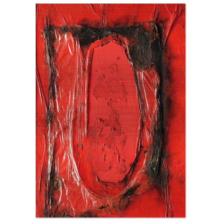 Red Plastic - 1961 - Alberto Burri Brushed Aluminum Print - 70x100 cm / 28x40 inches | Alberto Burri Aluminum Print | Alberto Burri Prints