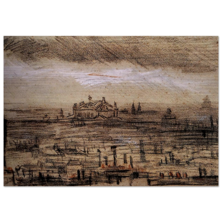 A View of Paris with the Op - Vincent van Gogh Brushed Aluminum Print - 70x100 cm / 28x40 inches | Vincent van Gogh Aluminum Print | Vincent van Gogh Prints