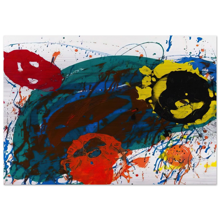 For Thirteen SFS-335 - Sam Francis Brushed Aluminum Print - 70x100 cm / 28x40 inches | Sam Francis Aluminum Print | Sam Francis Prints