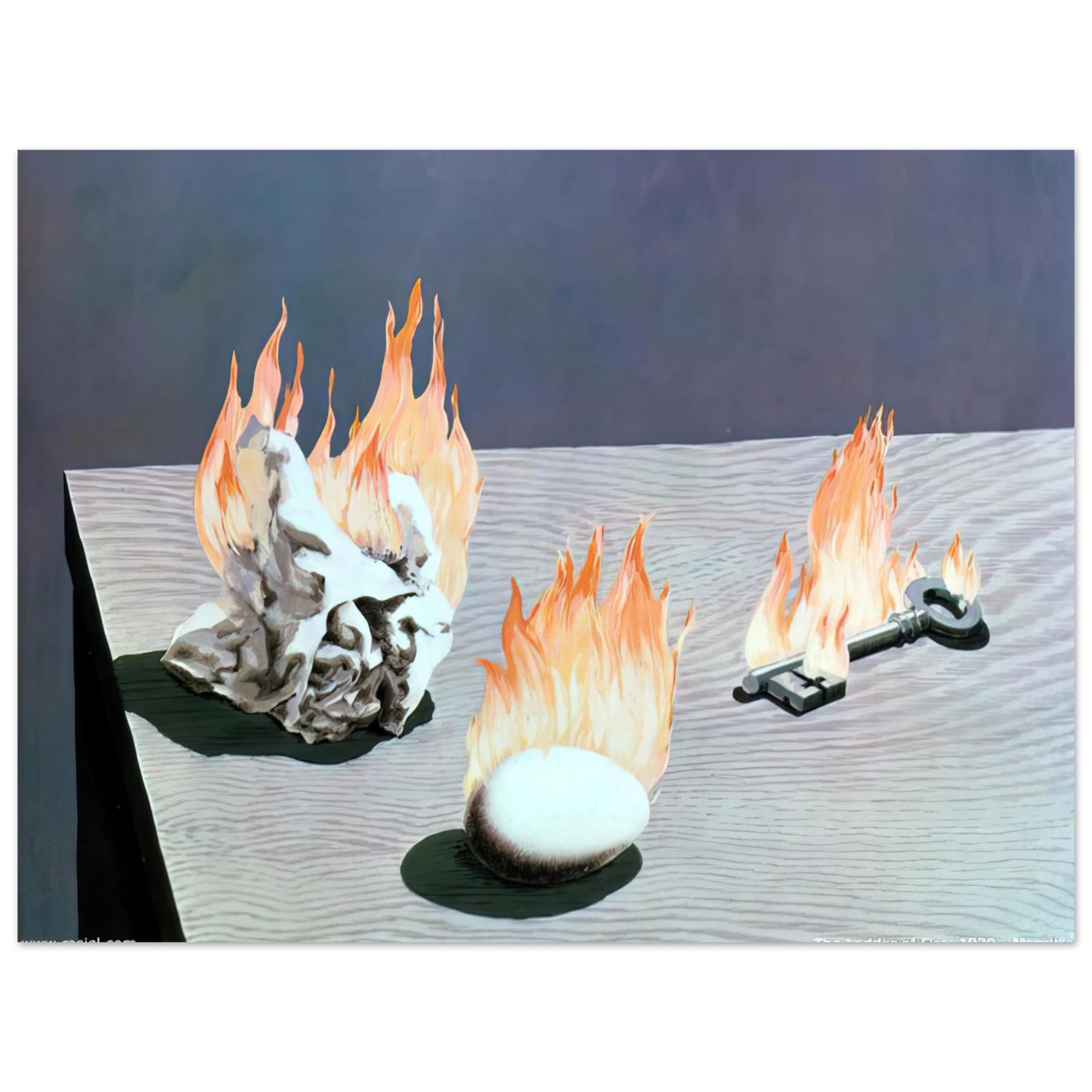 Rene Magritte - THE LADDER OF FIRE 1939 75x100 cm / 30x40inches Fine Art Poster