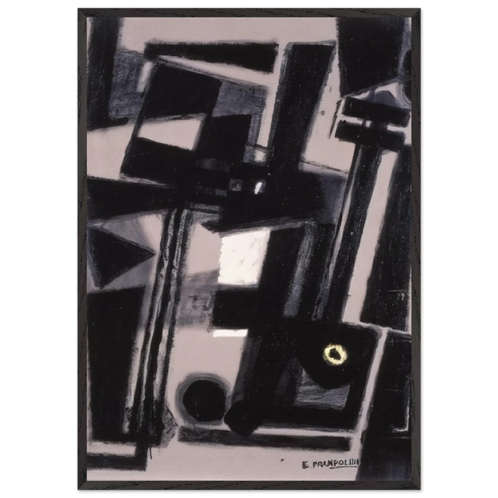 Composition N7 - Enrico Prampolini 70x100 cm / 28x40 inches Framed Art Print – Black Wooden Frame
