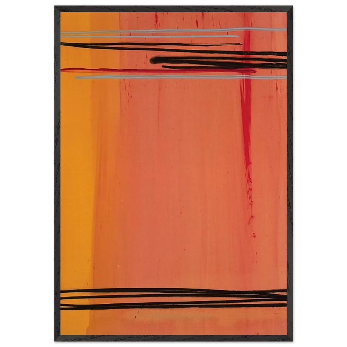 Caxambus - Color Field Painting - Larry Zox 70x100 cm / 28x40 inches Framed Art Print – Black Wooden Frame