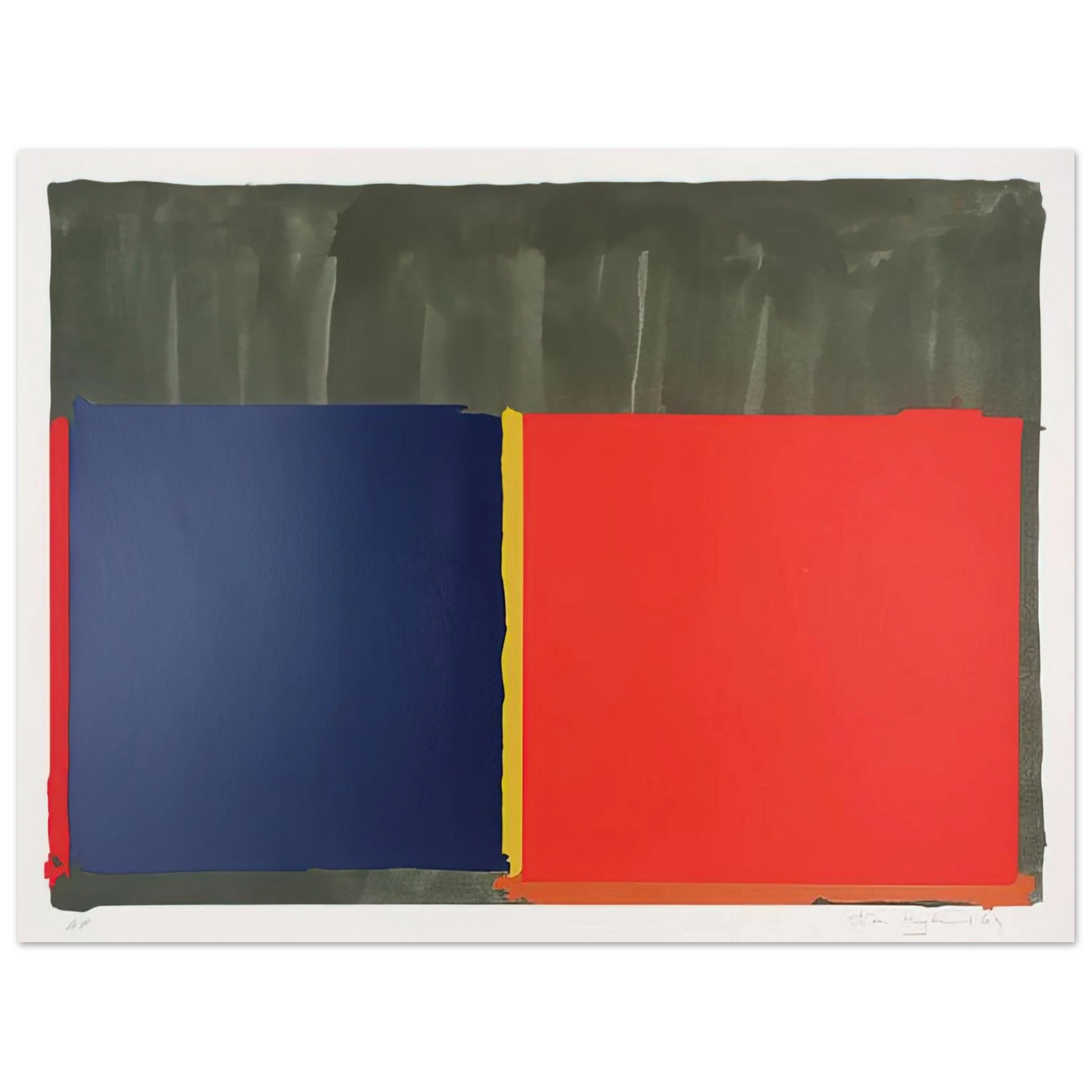 John Hoyland - Red, Blue - 1969 75x100 cm / 30x40inches Fine Art Poster