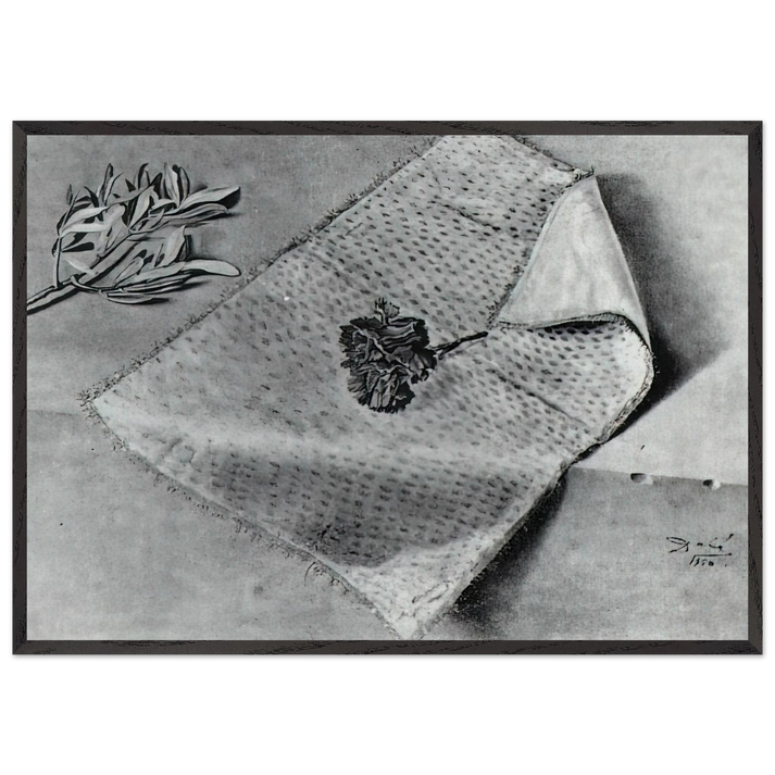 CARNATION AND CLOTH OF GOLD - Salvador Dali 70x100 cm / 28x40 inches Framed Art Print – Black Wooden Frame