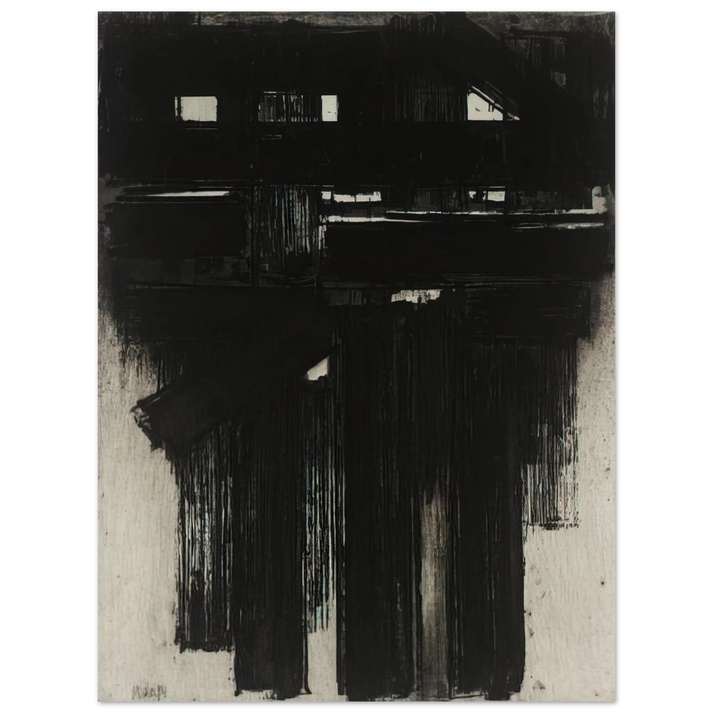 Pierre Soulages - Untitled Intaglio - 1956 75x100 cm / 30x40inches Fine Art Poster