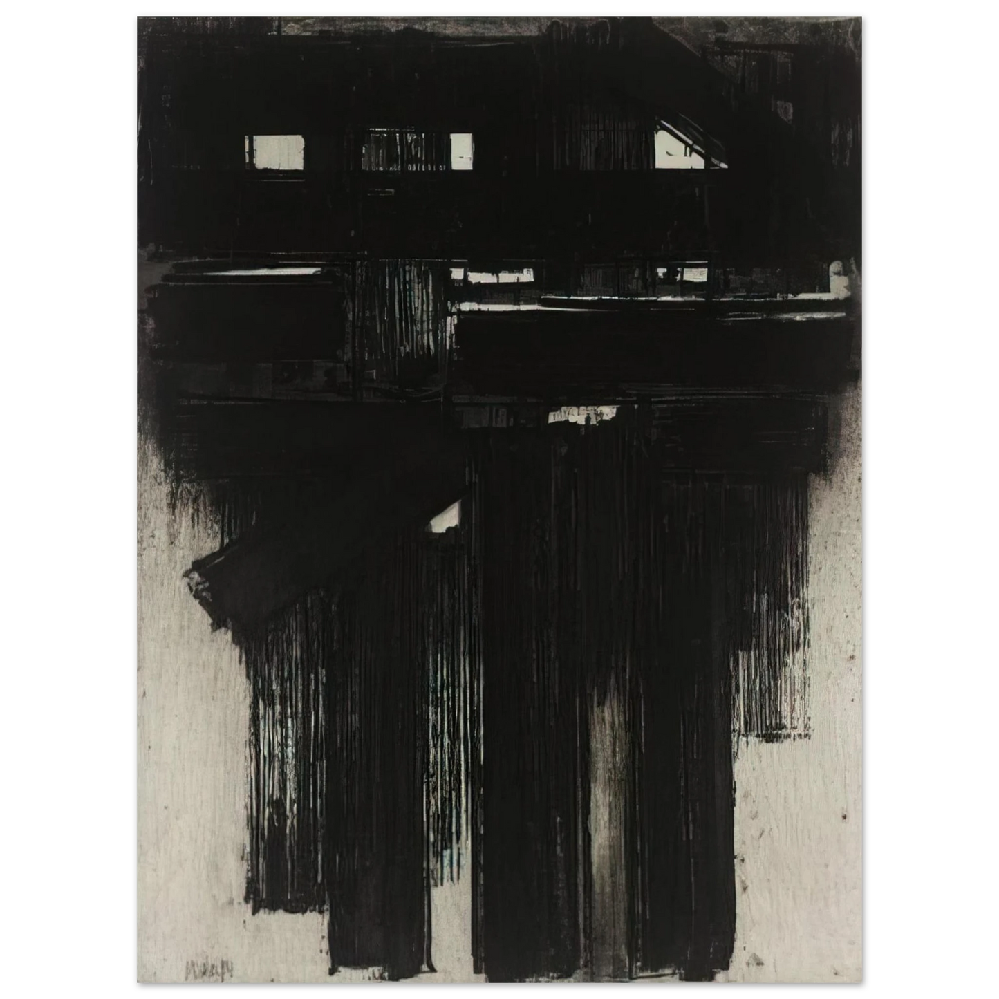 Pierre Soulages - Untitled Intaglio - 1956 75x100 cm / 30x40inches Fine Art Poster