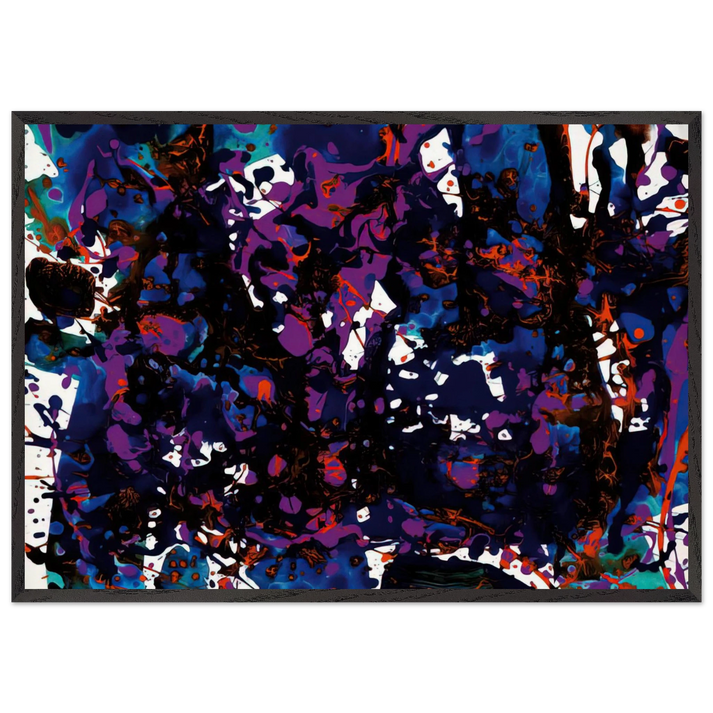 Untitled SFP94-3 SF94-024 - Sam Francis 70x100 cm / 28x40 inches Framed Art Print – Black Wooden Frame