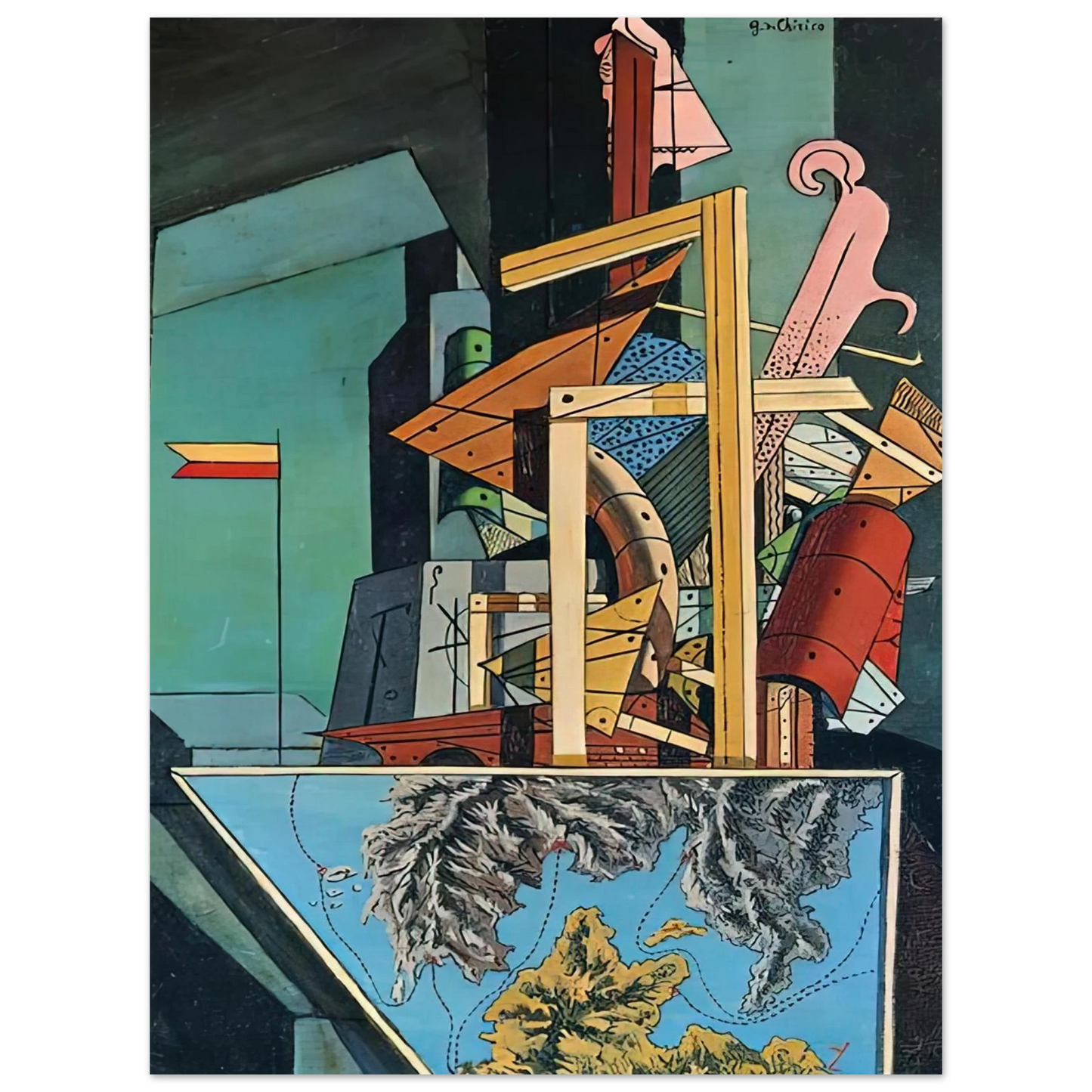 Giorgio de Chirico - THE MELANCHOLY OF DEPARTURE 1916 1 75x100 cm / 30x40inches Fine Art Poster