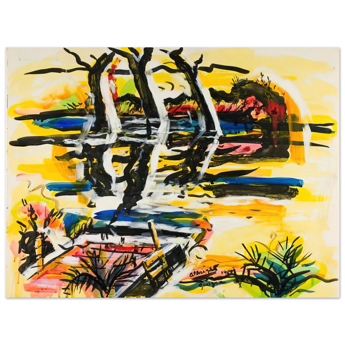 Ivan Albright - THREE TREES GEORGIA 1969 75x100 cm / 30x40inches Fine Art Poster