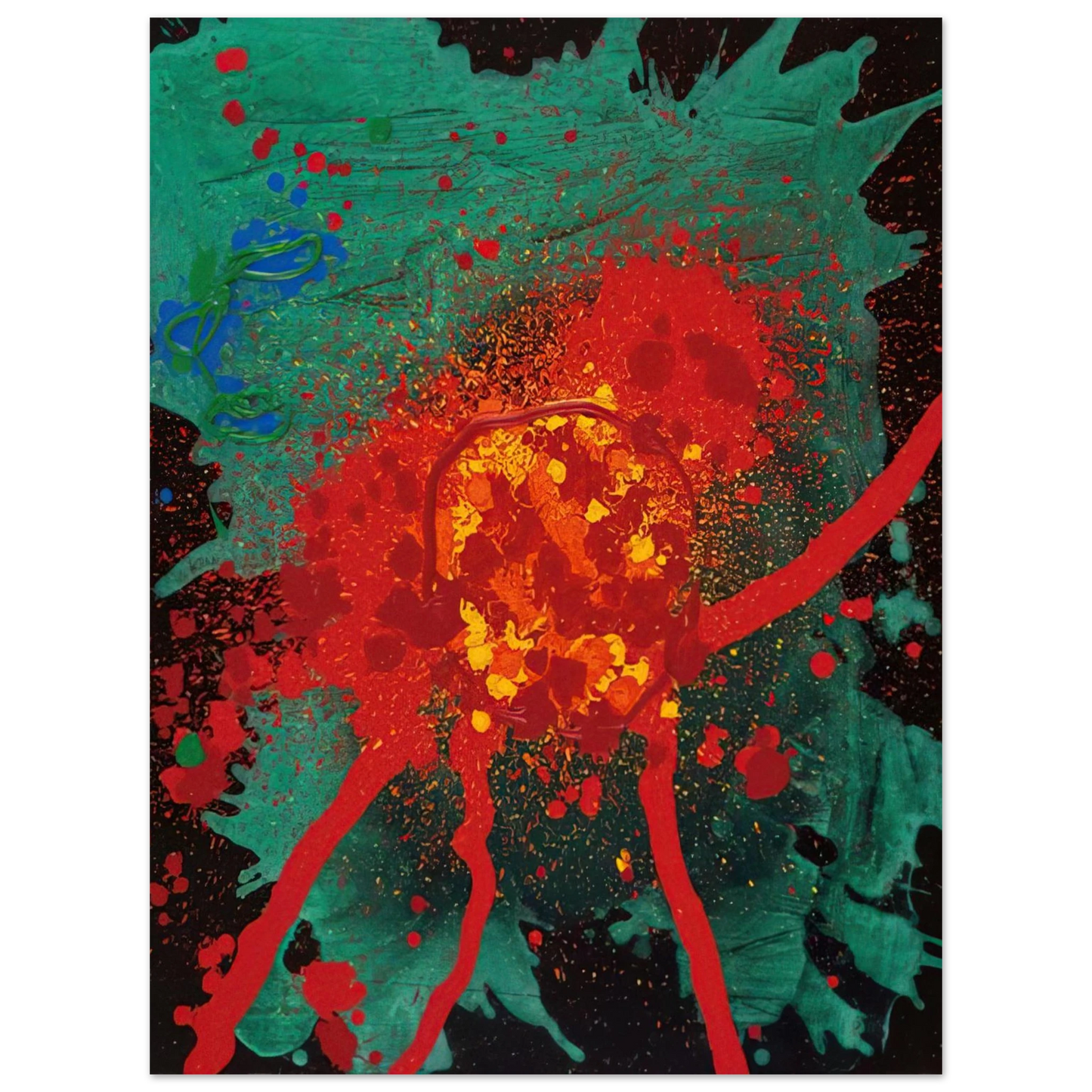 John Hoyland - Blood Feud - 28.8.07 - 2007 75x100 cm / 30x40inches Fine Art Poster