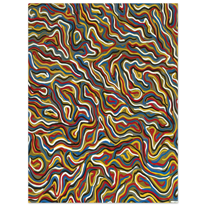 Sol LeWitt - Squiggly Brushstrokes Olive 75x100 cm / 30x40inches Fine Art Poster