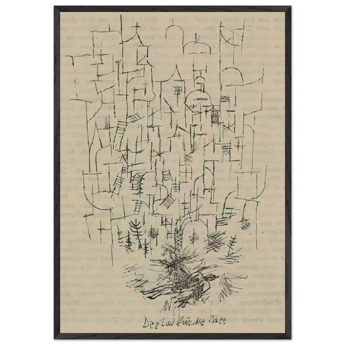 DEATH FOR THE IDEA 1915 - Paul Klee 70x100 cm / 28x40 inches Framed Art Print – Black Wooden Frame