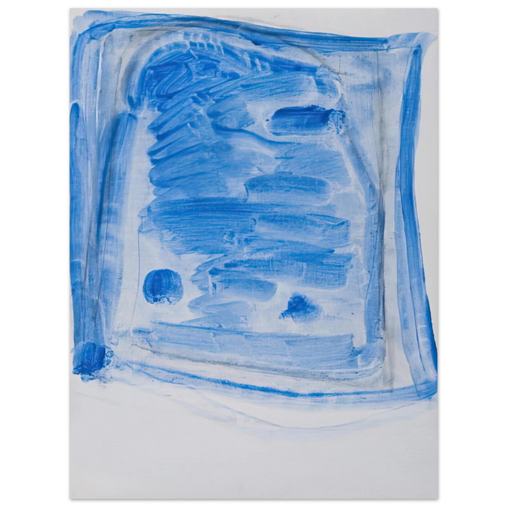 Ralston Crawford - Sketchy Cobaltic Blue Flag - 2009 75x100 cm / 30x40inches Fine Art Poster