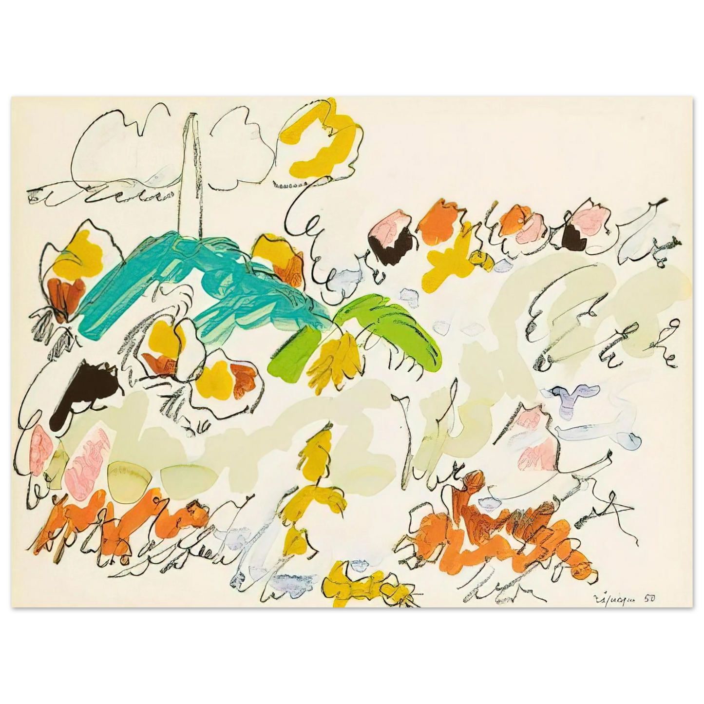 Charles Lapicque - Paysage de mer - 1950 75x100 cm / 30x40inches Fine Art Poster