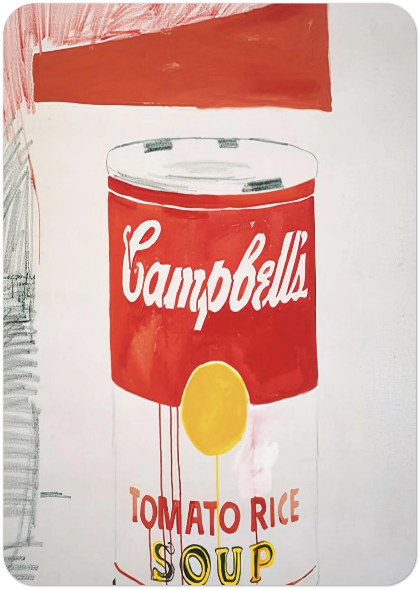 Campbell's Soup Can Tomato Rice By Andy Warhol Pack of 10 Post Cards | Andy Warhol Post Cards | A6 (10.5 x 14.8 cm) - 4.1 x 5.8 inches