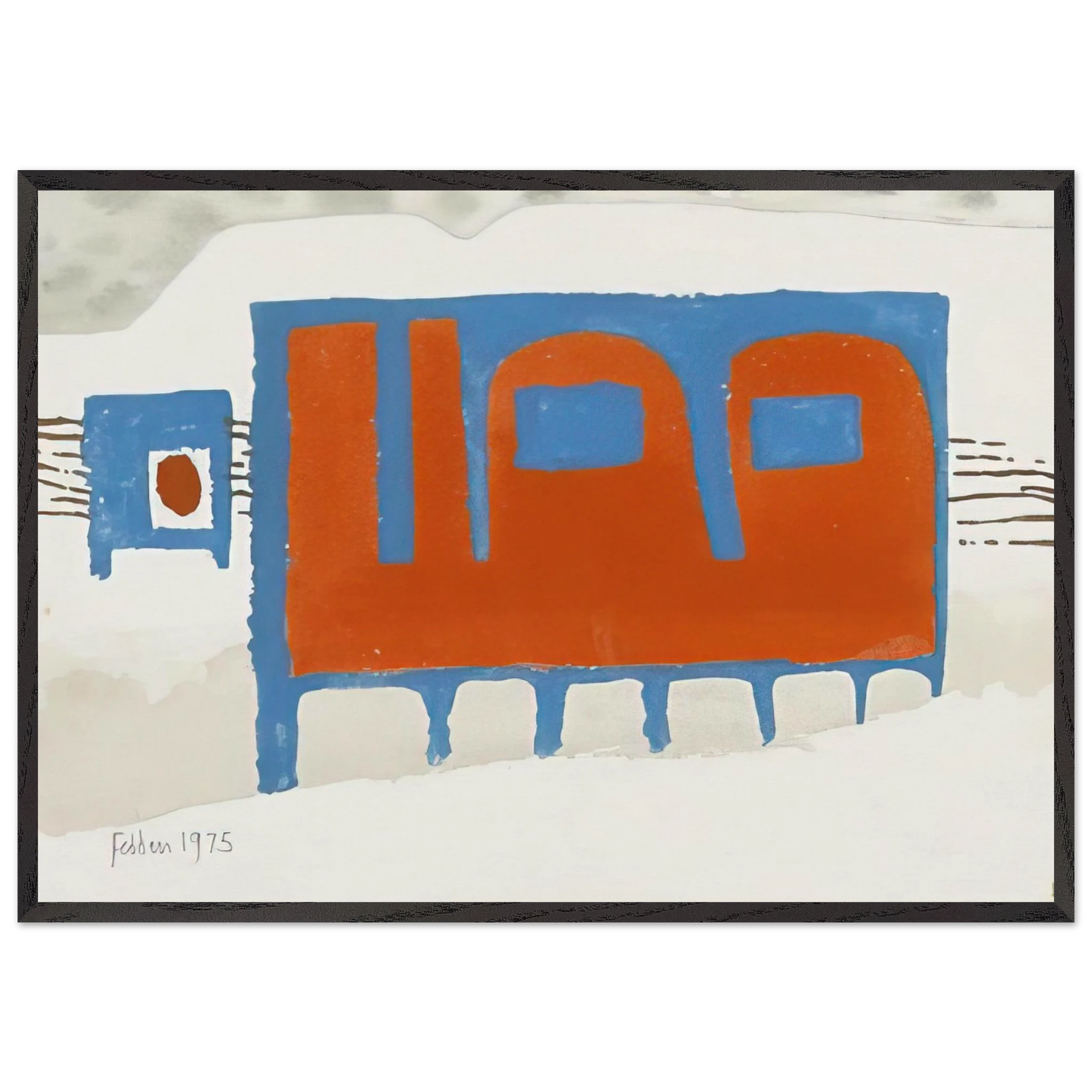 Untitled - 1975 N5 - Mary Fedden 70x100 cm / 28x40 inches Framed Art Print – Black Wooden Frame