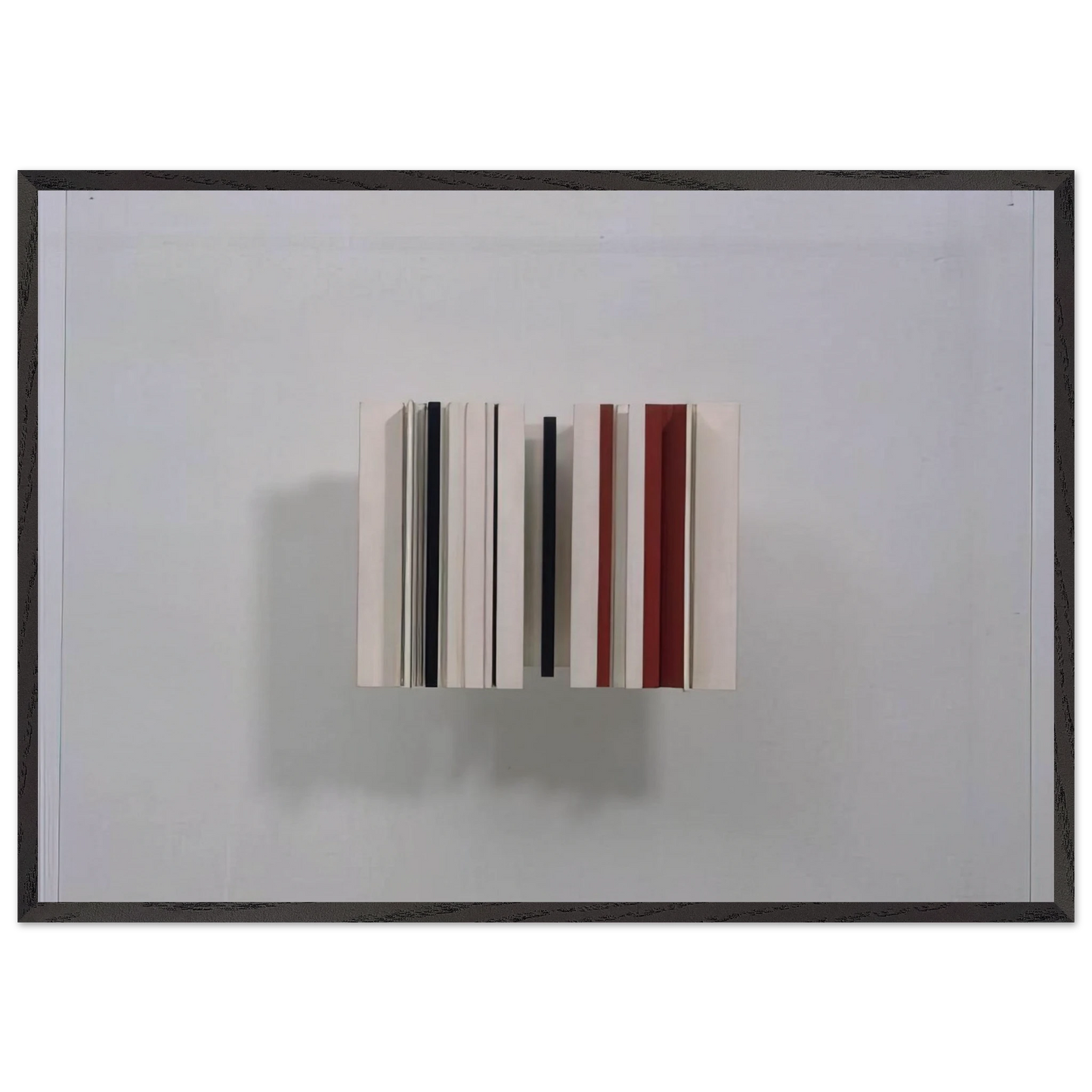 Relief Construction in White Black and Maroon - 1963 - Victor Pasmore 70x100 cm / 28x40 inches Framed Art Print – Black Wooden Frame