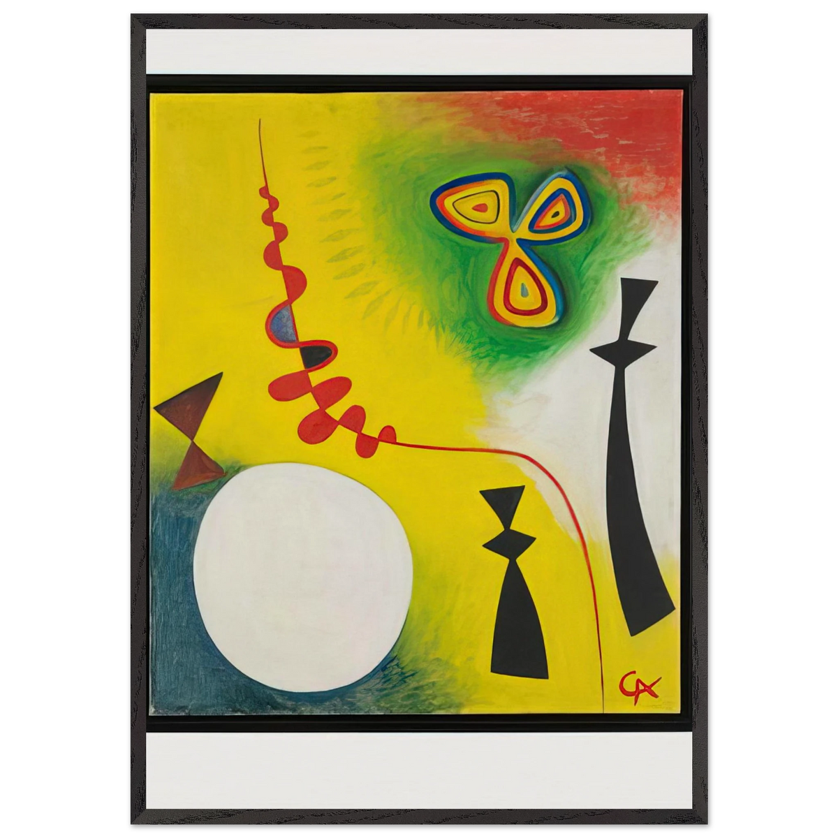 FETISHES 1944 - Alexander Calder 70x100 cm / 28x40 inches Framed Art Print – Black Wooden Frame