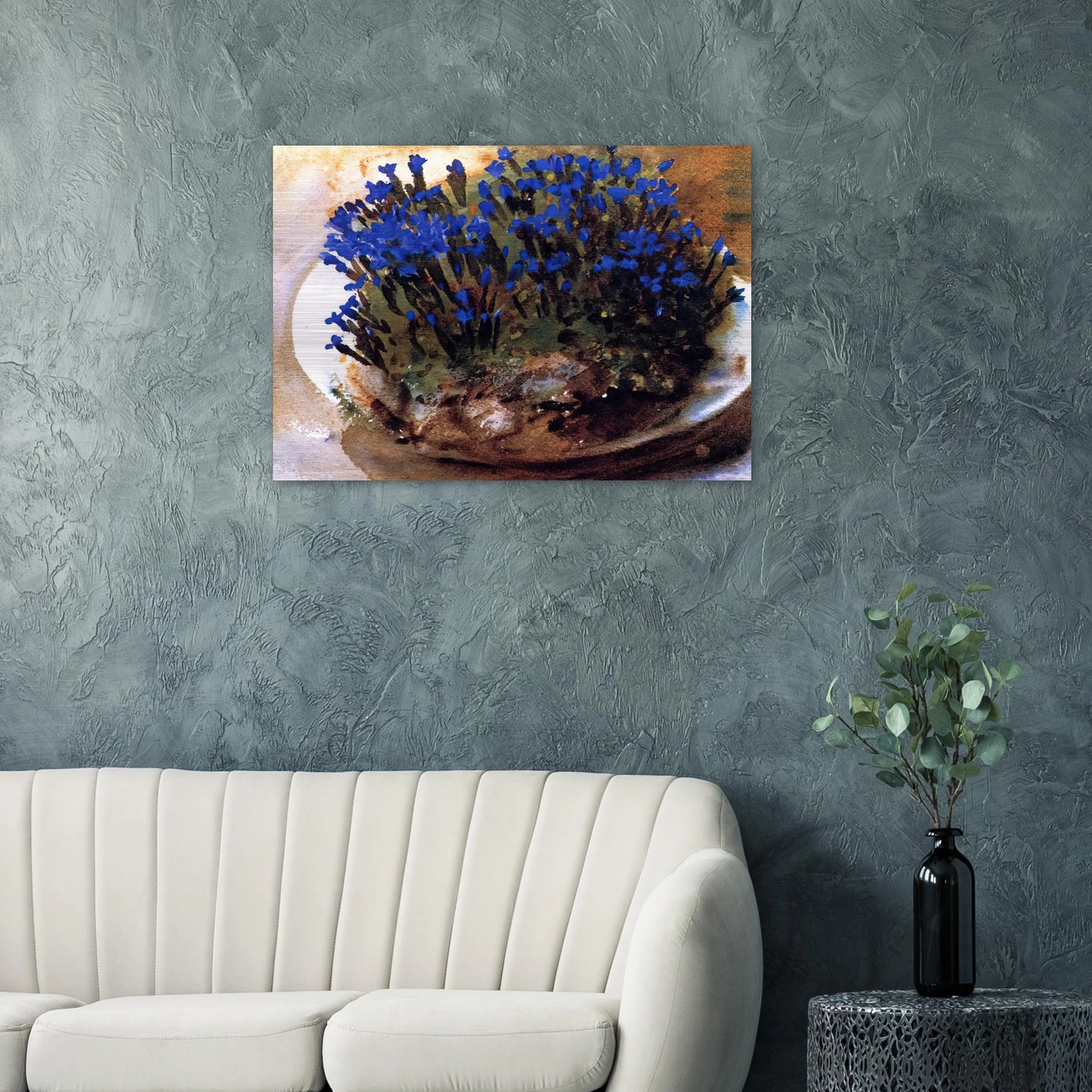 Blue Gentians - John Singer Sargent Brushed Aluminum Print - 70x100 cm / 28x40 inches | John Singer Sargent Aluminum Print | John Singer Sargent Prints