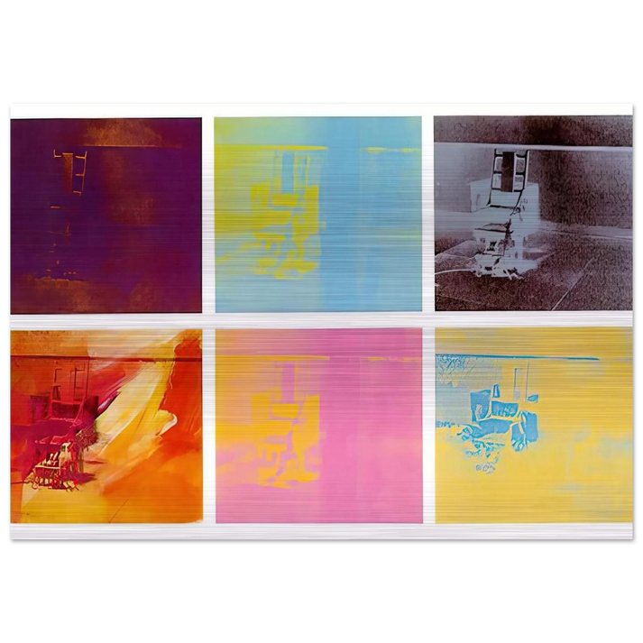 Electric Chair - Andy Warhol Brushed Aluminum Print - 70x100 cm / 28x40 inches | Andy Warhol Aluminum Print | Andy Warhol Prints