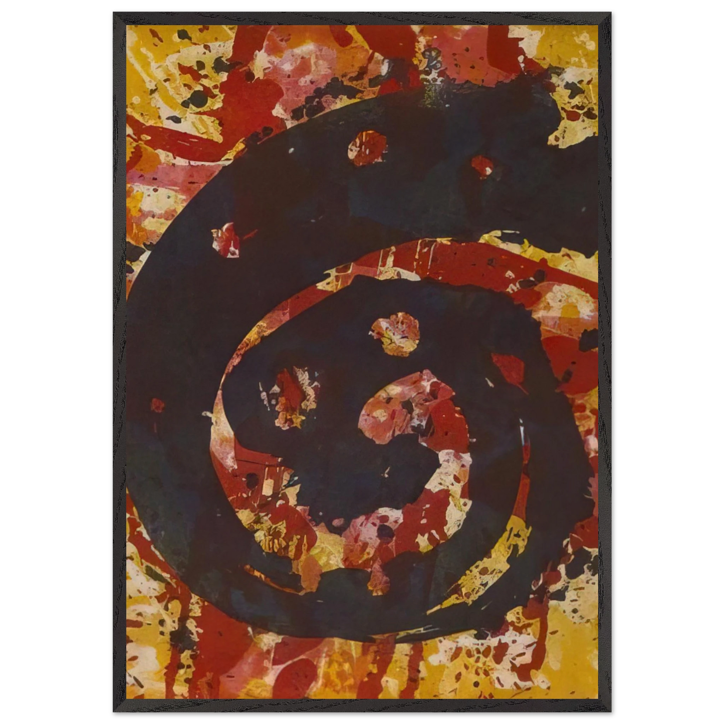 Untitled L I48 SFE-015 - Sam Francis 70x100 cm / 28x40 inches Framed Art Print – Black Wooden Frame