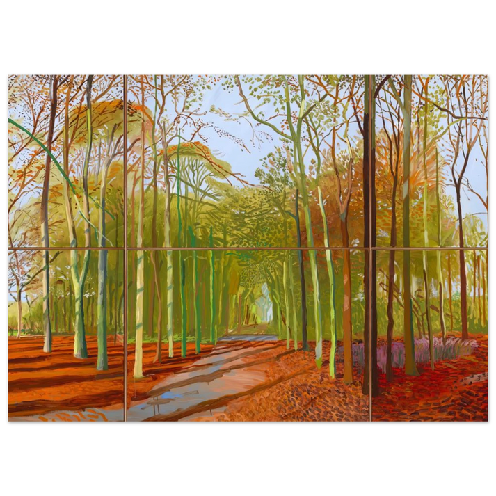 David Hockney - Woldgate Woods, 21, 23 & 29 November 2006 - 27x35 cm / 11x14 inches - Premium Wooden Framed Poster With Fine Art Paper-canvas - Black frame