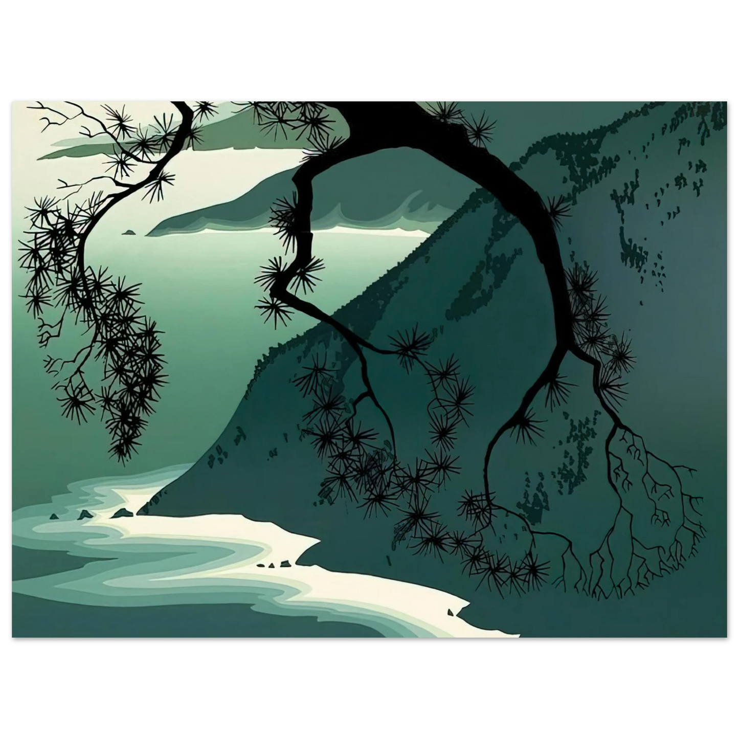 Eyvind Earle - Quiet Evening 75x100 cm / 30x40inches Fine Art Poster