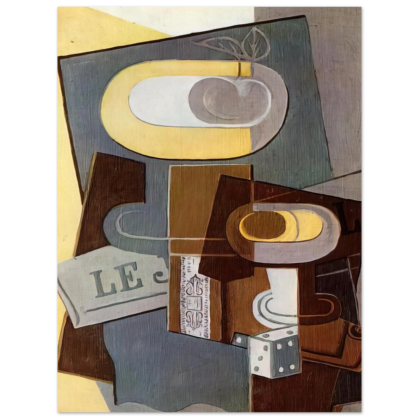 Juan Gris - THE DICE 1922 75x100 cm / 30x40inches Fine Art Poster