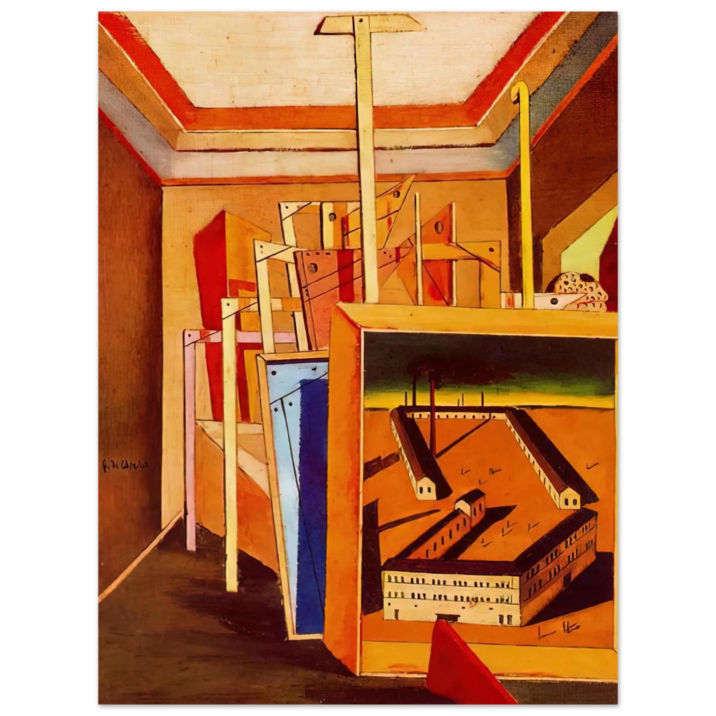Giorgio de Chirico - METAPHYSICAL INTERIOR OF STUDIO 1948 75x100 cm / 30x40inches Fine Art Poster