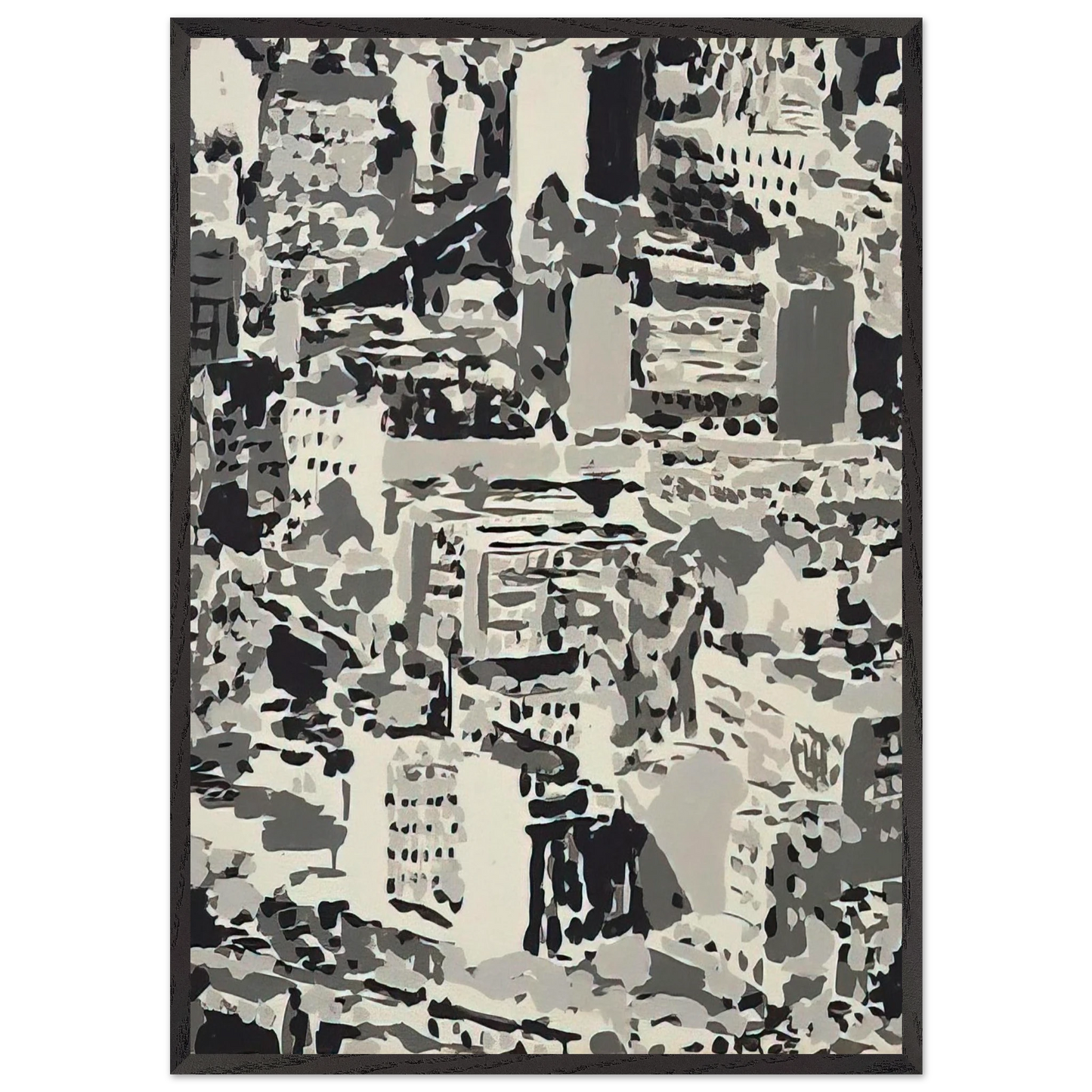 TOWNSCAPE 1969 - Gerhard Richter 70x100 cm / 28x40 inches Framed Art Print – Black Wooden Frame