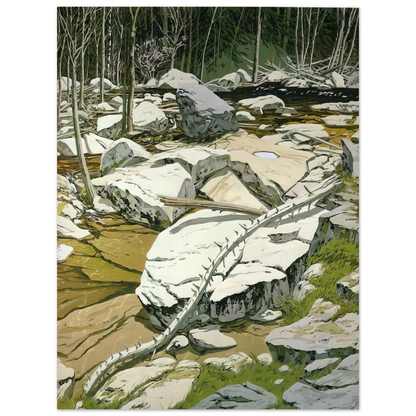 Neil Welliver - The Blue Pool - 1980 75x100 cm / 30x40inches Fine Art Poster