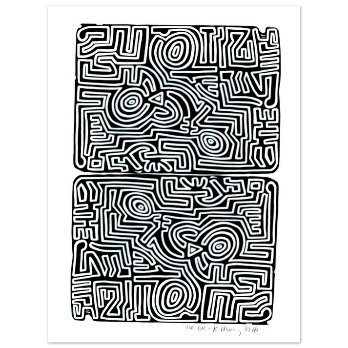 Keith Haring - LABYRINTH 1989 75x100 cm / 30x40inches Fine Art Poster