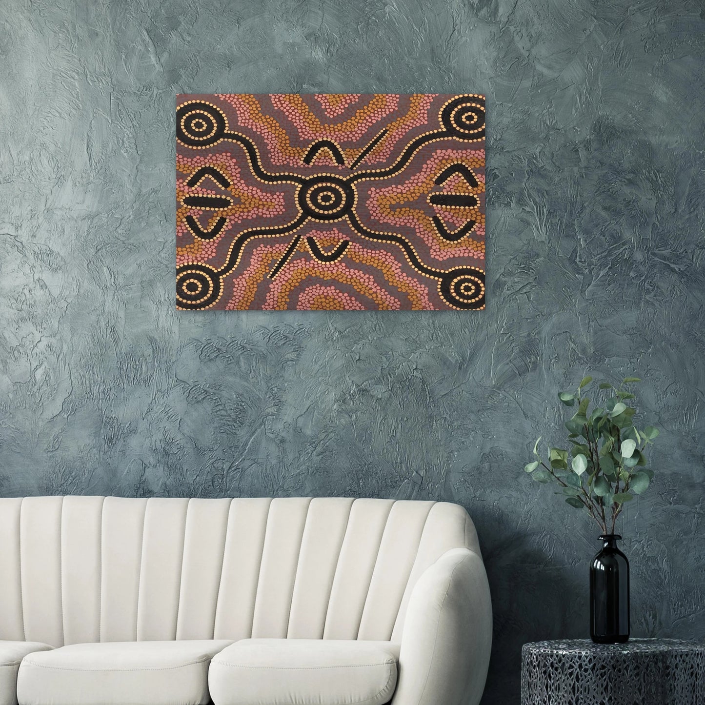 Untitled - 1980 - Clifford Possum Tjapaltjarri Brushed Aluminum Print - 70x100 cm / 28x40 inches | Clifford Possum Tjapaltjarri Aluminum Print | Clifford Possum Tjapaltjarri Prints