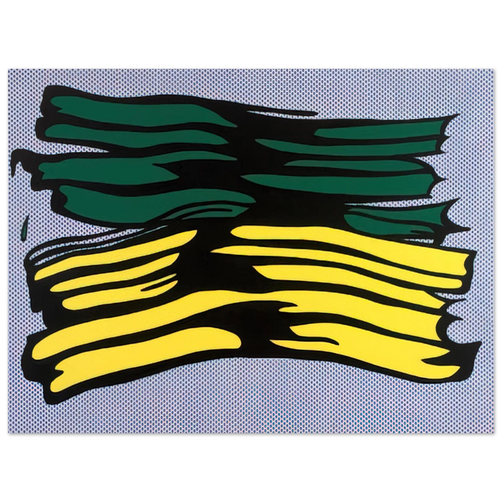 Roy Lichtenstein - YELLOW AND GREEN BRUSHSTROKES 1966 0 75x100 cm / 30x40inches Fine Art Poster