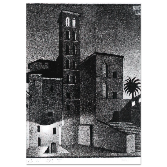 MC Escher - ESCHER (27) Wall Art - 30x40 cm / 12x16 inches - Premium Wooden Framed Poster With Fine Art Paper - Wood frame