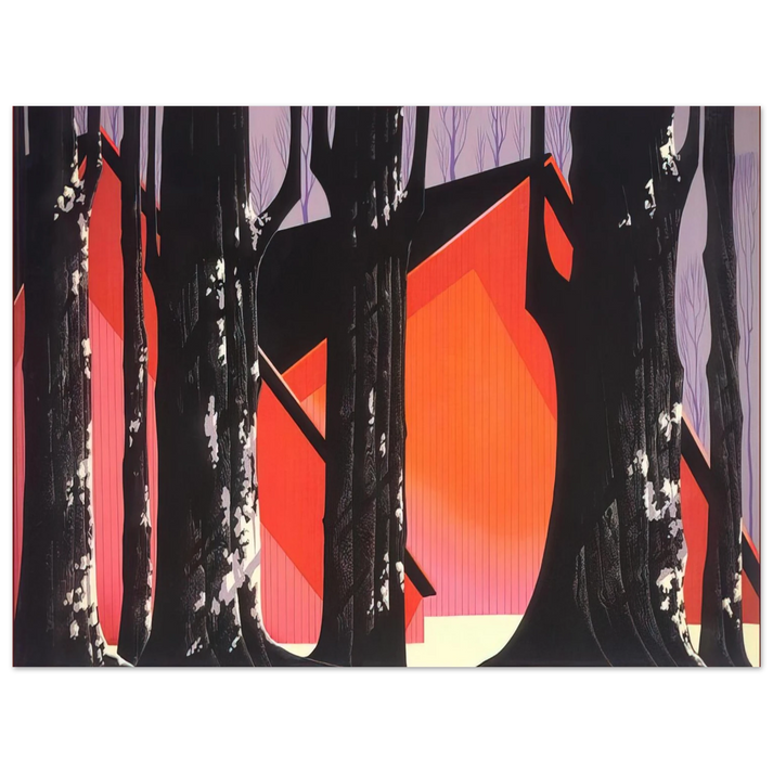 Eyvind Earle - Winter Barnyard 75x100 cm / 30x40inches Fine Art Poster