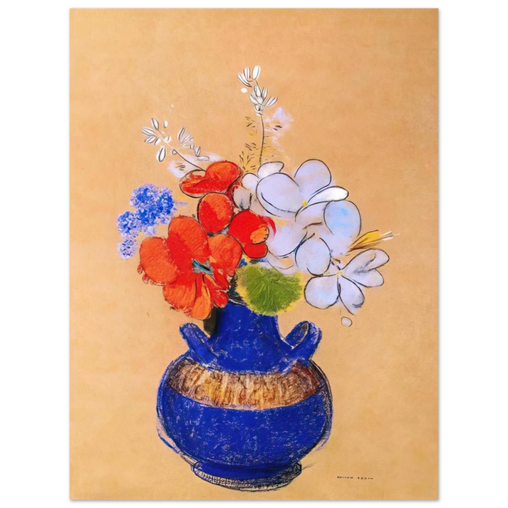 Odilon Redon - FLOWERS IN A BLUE VASE 1 75x100 cm / 30x40inches Fine Art Poster