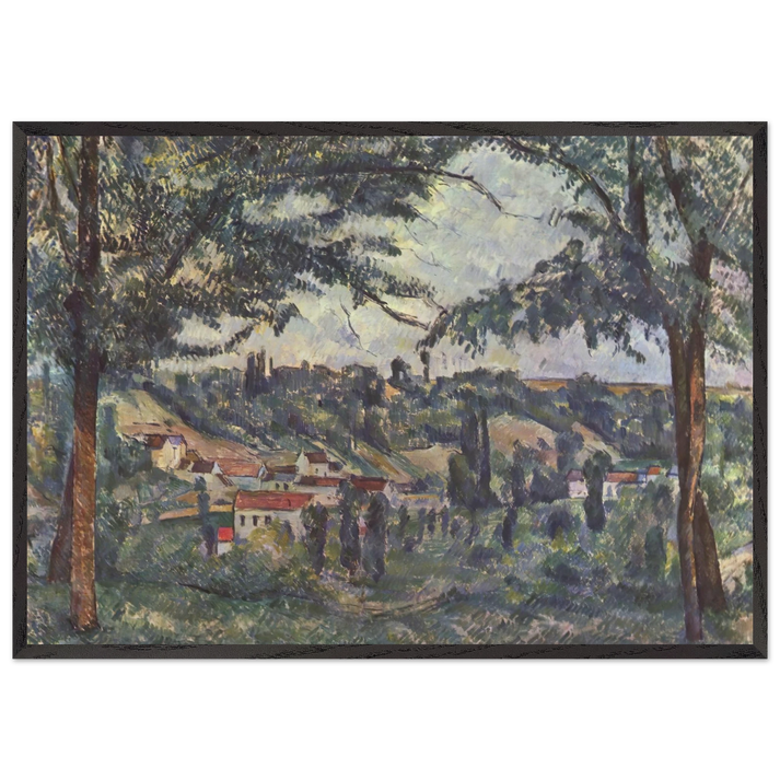 LANDSCAPE N13 - Paul Cezanne 70x100 cm / 28x40 inches Framed Art Print – Black Wooden Frame