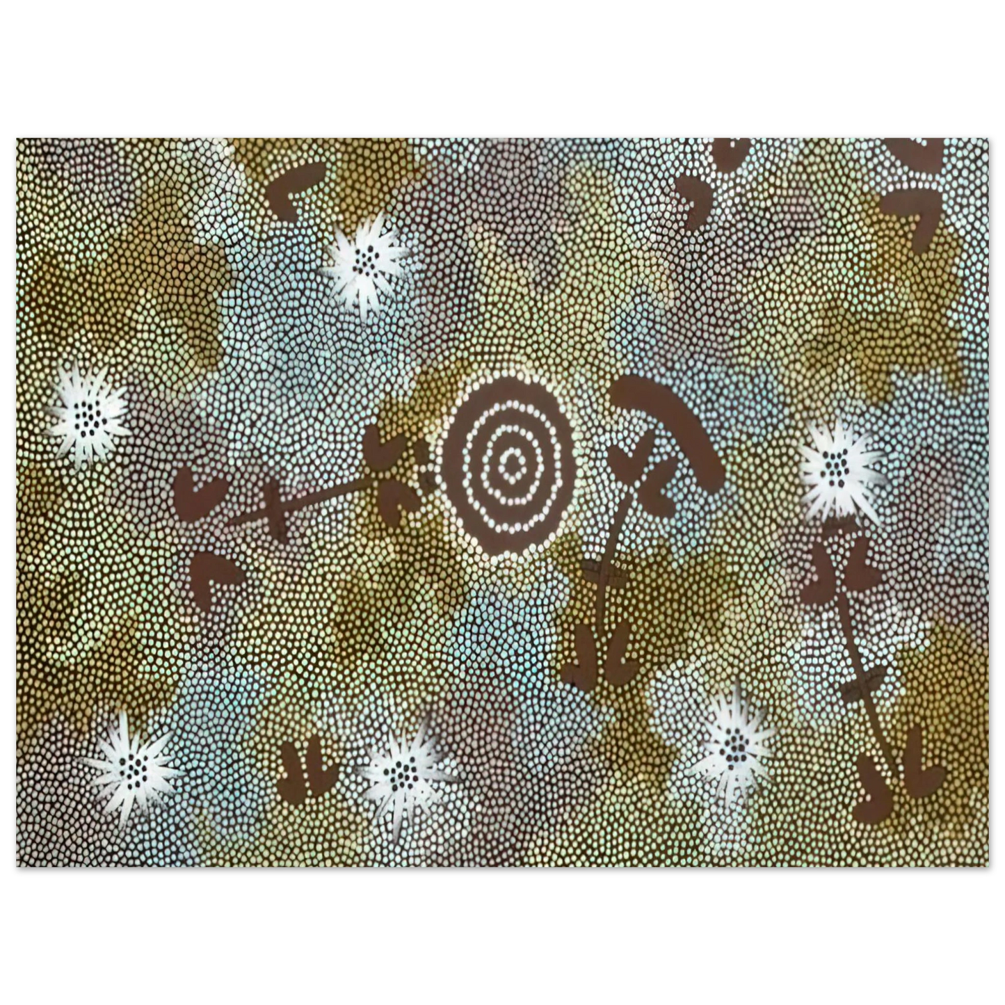 Clifford Possum Tjapaltjarri - Rock Wallaby Dreaming - 1988 75x100 cm / 30x40inches Fine Art Poster
