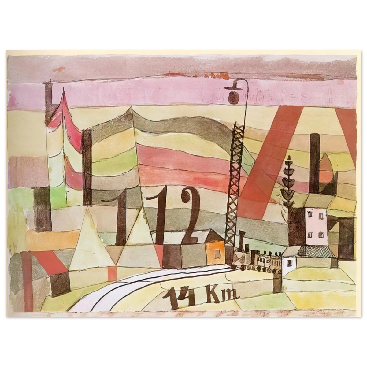 Paul Klee - STATION L 112 1923 75x100 cm / 30x40inches Fine Art Poster