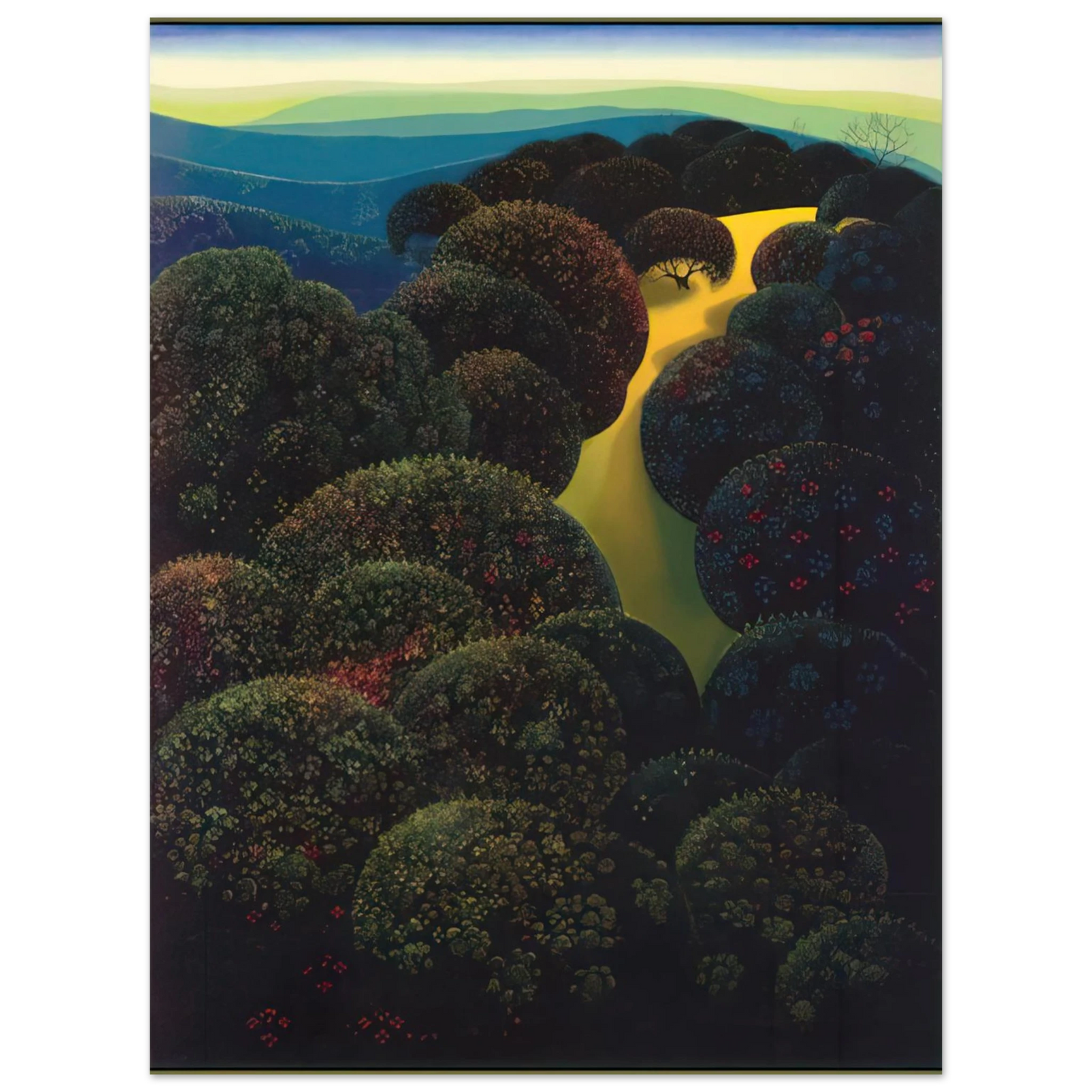 Eyvind Earle - Hidden Pasture 75x100 cm / 30x40inches Fine Art Poster