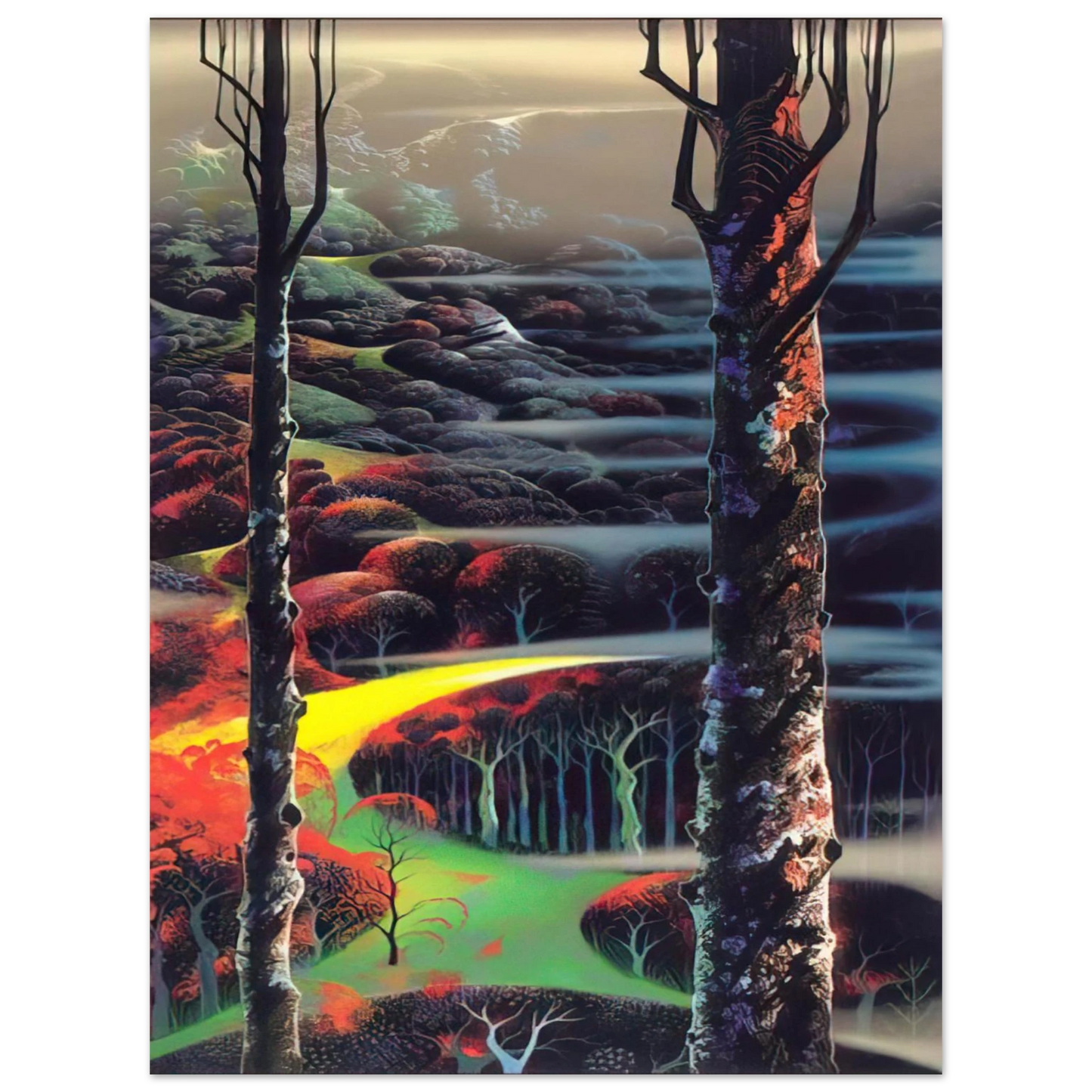 Eyvind Earle - A Touch of Autumn 75x100 cm / 30x40inches Fine Art Poster