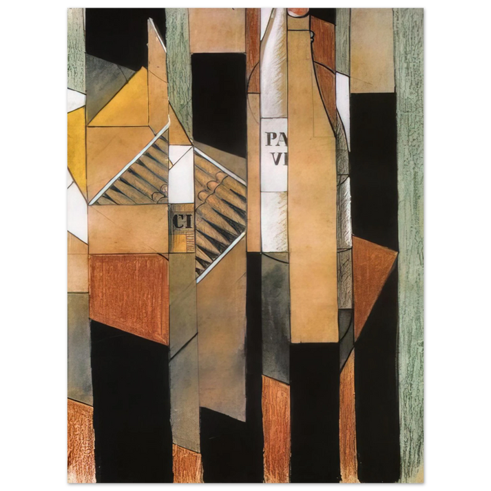 Juan Gris - STILL LIFE WITH BOTTLE AND CIGARS 1912 75x100 cm / 30x40inches Fine Art Poster