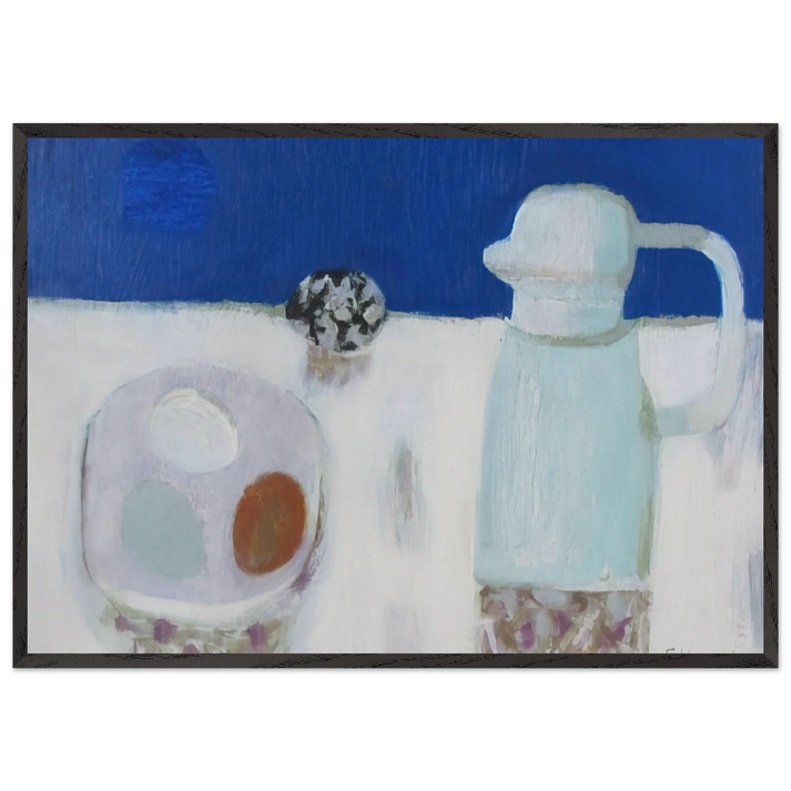 Jug and Four Eggs - 1967 - Mary Fedden 70x100 cm / 28x40 inches Framed Art Print – Black Wooden Frame