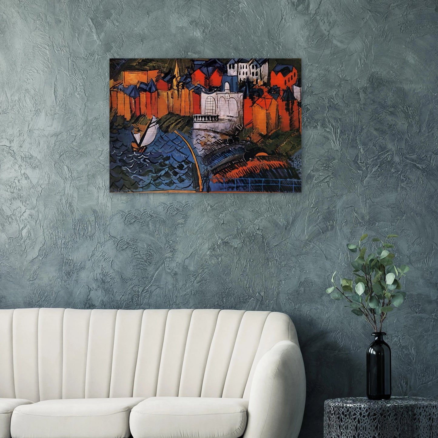 SAILBOAT AT SAINTE ADRESSE 1912 - Raoul Dufy Brushed Aluminum Print - 70x100 cm / 28x40 inches | Raoul Dufy Aluminum Print | Raoul Dufy Prints