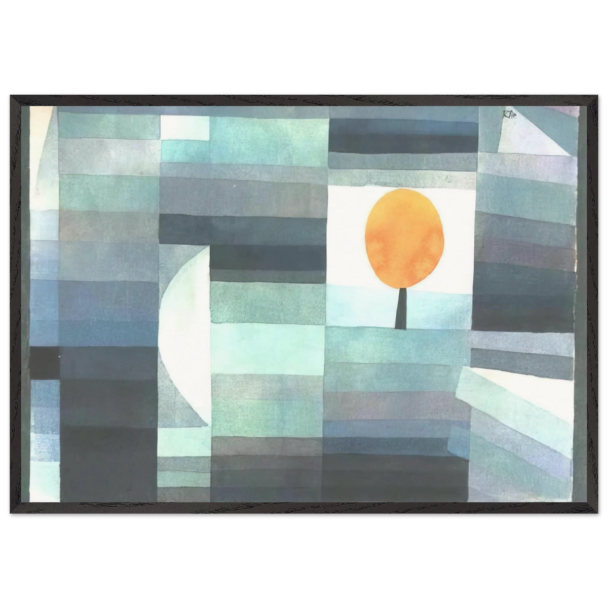 THE MESSENGER OF AUTUMN 1922 - Paul Klee 70x100 cm / 28x40 inches Framed Art Print – Black Wooden Frame