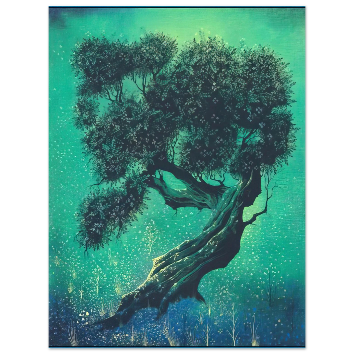 Eyvind Earle - Solitary Bonsai 75x100 cm / 30x40inches Fine Art Poster