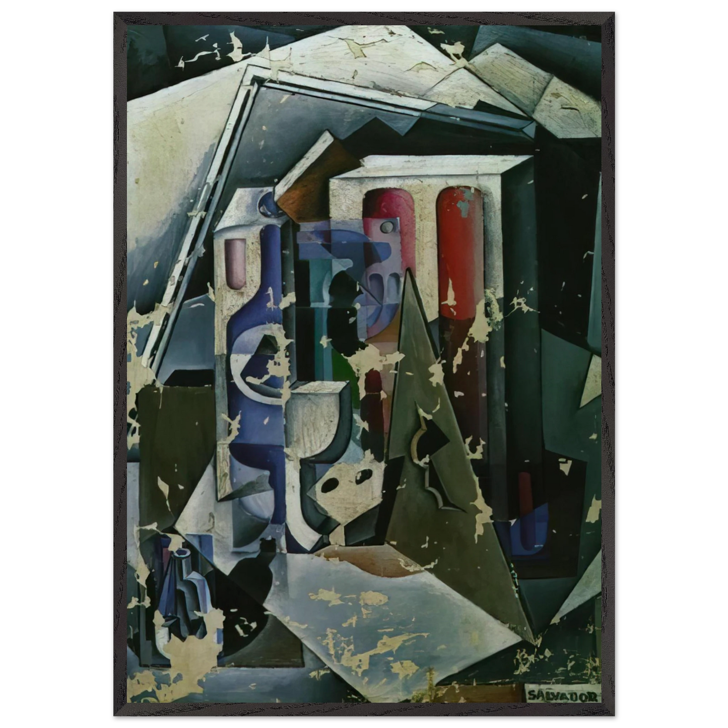 STILL LIFE 8 - Salvador Dali 70x100 cm / 28x40 inches Framed Art Print – Black Wooden Frame