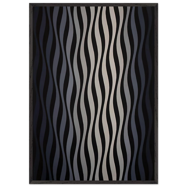 DRIFT 2 1966 - Bridget Riley 70x100 cm / 28x40 inches Framed Art Print – Black Wooden Frame
